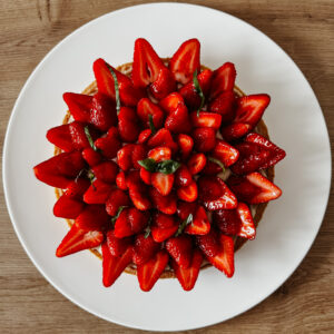 IMG 1752 1 300x300 - Strawberry tart in classic style, but with a little twist.