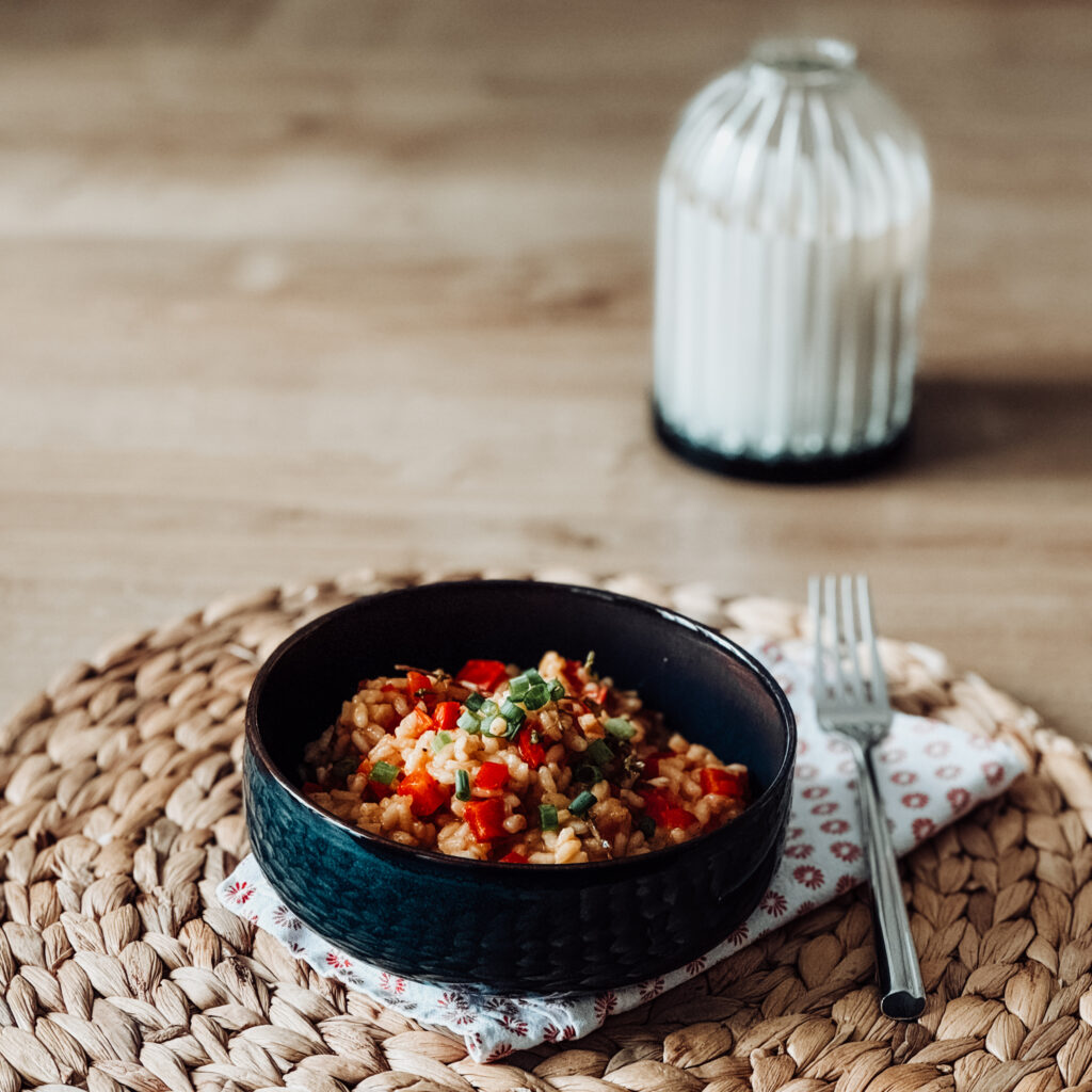 Le premier risotto de l’automne, avec le dernier légume de l’été.